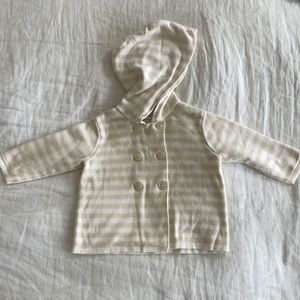 Cream and white strip double breasted cardigan